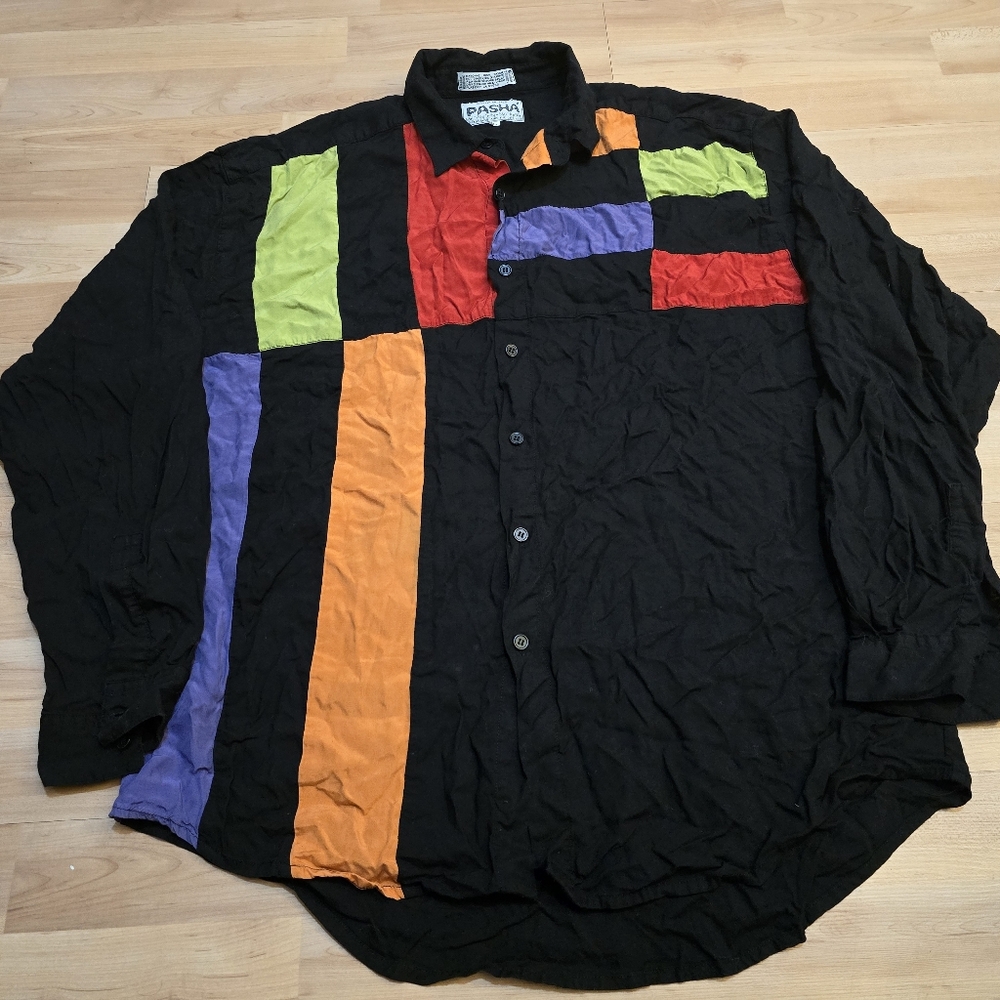 Pasha 100% Rayonne Men's Patterned Shirt